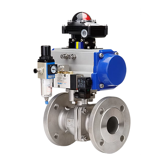 彩乐园-气动法兰球阀 流体控制