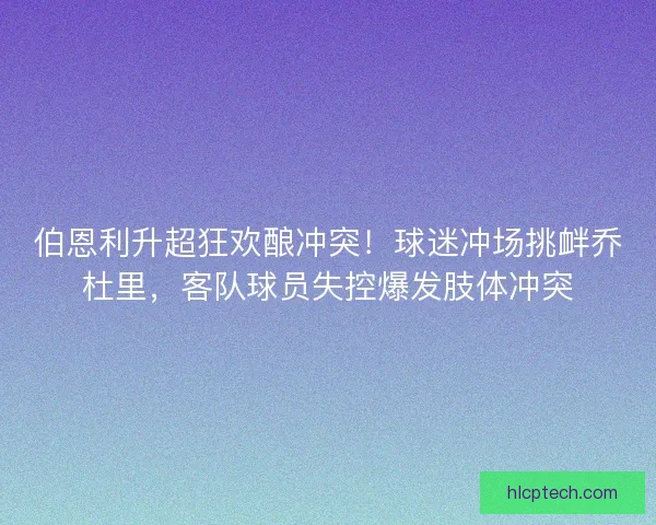 伯恩利升超狂欢酿冲突！球迷冲场挑衅乔杜里，客队球员失控爆发肢体冲突