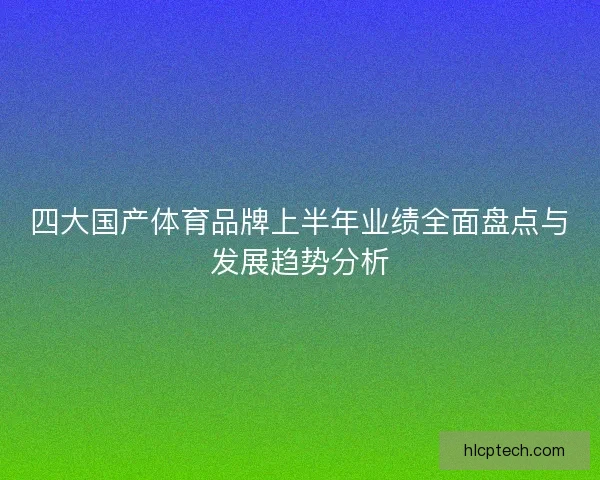 四大国产体育品牌上半年业绩全面盘点与发展趋势分析